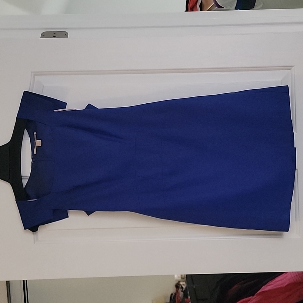 Forever 21 Contemporary Square Neck Sheath Dress in Blue